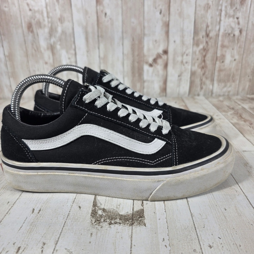 Vans Old Skool Platform Sneakers Black White Womens 8 Mens 6.5 Low Top Shoes‎